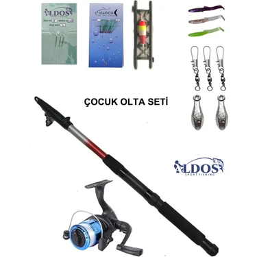 Aldos 180 cm Kamış Makina Olta Seti Tam Takım Olta Seti Çocuk Olta Seti Hobi Kıyı
