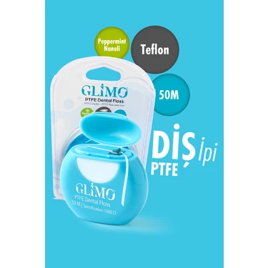 Glimo 50 m PTFE Diş İpi Ferahlatıcı Nane Aromasıyla Vegan Türkiye