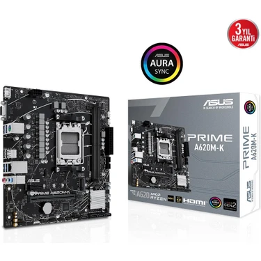 ASUS PRIME A620M-K DDR5 6400+(OC) HDMI VGA M.2