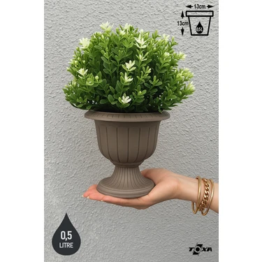 0,5 Litre Nergis Saksı 13cm Ayaklı Plastik Bahçe Balkon