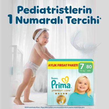Prima PremiumCare Bebek Bezi Aylık Fırsat Paketi 7 Numara 80 Adet