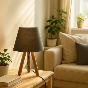 Homing Tasarım Ahşap Krem Kumaş Başlık