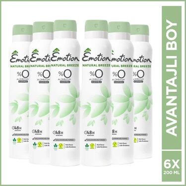 Emotion Natural Breeze Kadın Vegan Deodorant 6x200 ml Doğal Fiyatı
