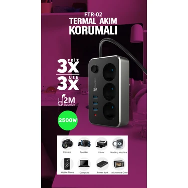 TF BT スモークスクリーン・ストリーク・アラー…いや、プロール 3点セット Fulltech Fultech Ftr-02 Termal Akım Korumalı 2 M 3'lü Priz Fiyatı