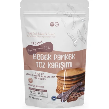 OG natural Organik Keçiboynuzu Unlu Bebek Pankek Toz Karışımı 300 Gr +8