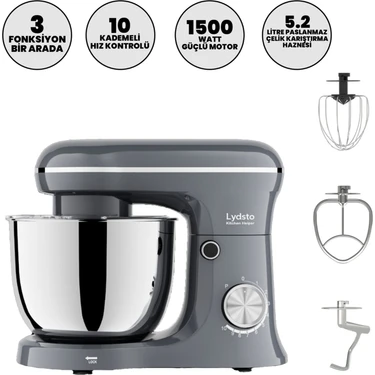 Lydsto  Kitchen Helper PV-4700 1500W-5.2 Litre -10 Kademe Hız Ayarı Stand Mikser Hamur Yoğurma