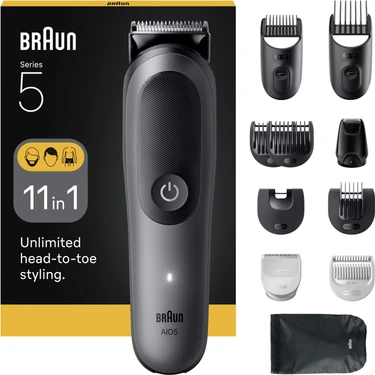 Braun Hepsi Bir Arada Series 5, 11’i 1 Arada Tıraş Kiti, Keskin Bıçak, Vücut Tıraşı