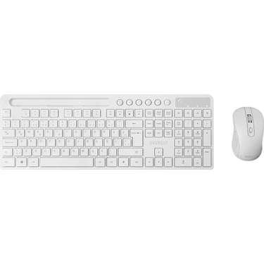 Everest KM-730 Beyaz Kablosuz Q Multimedia Klavye + Mouse