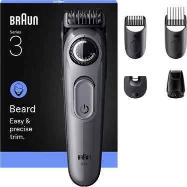 Braun Sakal Düzeltici Series 3, +5 Aksesuar, 40 Uzunluk, Keskin Bıçak,