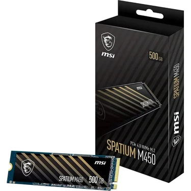 Msı SSD Spatıum M450 Pcıe 4.0 Nvme M.2 500GB V1 Nvme M.2 500GB R:3000