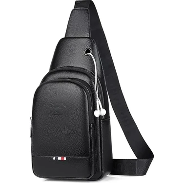 Newish Deri Kulaklık Çıkışlı Bodybag Göğüs ve Omuz Çantası new130 -