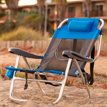 FUNKY CHAIRS BEACH STAR LİGHT Mavi Plaj Şezlong Sandalye Katlanabilir Hafif Alüminyum