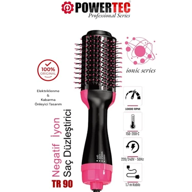 Powertec TR-90 Profesyonel Saç Düzleştirici ve Şekillendirici Iyon Özellikli Seramik