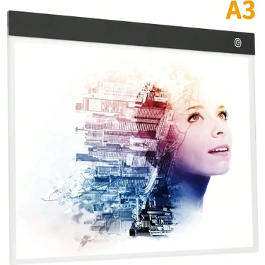 Techtic A3 LED Işıklı Çizim Tableti LED Çizim Kopyalama Tableti Eskiz Anime Portre Grafik Çizim