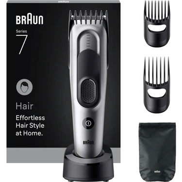 Braun Saç Kesme Makinesi Series 7, +5 Aksesuar, Ömür Boyu Keskin Bıçak, 17 Uzunluk,