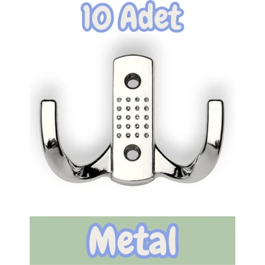 Noktalı Portmanto Vestiyer Duvar Dolap Elbise Askısı Krom Metal Mobilya Kapı Askılığı Askılık (10