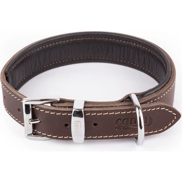 Canini Collar Hakiki Yağlı Deri Köpek Tasması, Ultra Dayanıklı & Yumuşak Doku, Kahverengi,