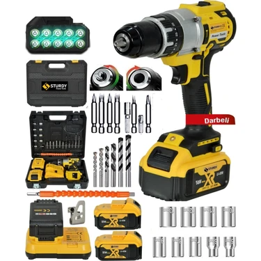 Sturdy 58 Vf 8 AH Li-ion 13 mm 10 PİLLİ Şarjlı Darbeli Çift Akülü