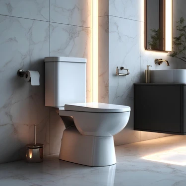Turavit Alize Beyaz Kanallı Alttan Çıkışlı Klozet Takımı ALZ6003, Nkp İnci Yavaş