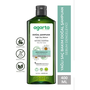 Agarta 400 ml Doğal Şampuan Yağlı Saçlar İçin Onarıcı Ve Parabensiz