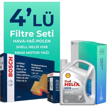 BOSCH Fiat Linea 1.4 Benzin Filtre Bakım Seti Shell Motor Fiyatı