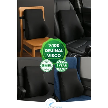 Visco Bel Yastığı Sırt Minderi Ortopedik Bel Minderi Ortopedik Sırt Yastığı %100 Visco Destek