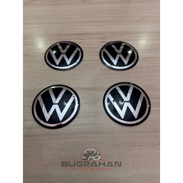 Alüminyum Metal Volkswagen Yeni Kasa Passat B8-B8.5 ve Golf Jant Göbeği Arma Yapıştırma Sticker