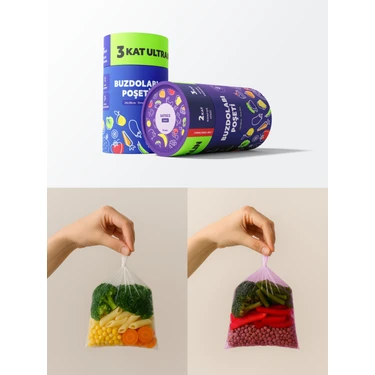 Satecs 2'li Paket Premium Buzdolabı Poşeti (Şeffaf+Renkli) 140 Adet