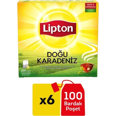 Lipton Doğu Karadeniz Bergamot Aromalı Bardak Poşet Çay 100'lü x 6