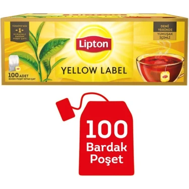 Lipton Yellow Label Bardak Poşet Çay 100'lü 2gr Bitki Çayı Özelliği ile Ferahlatıcı