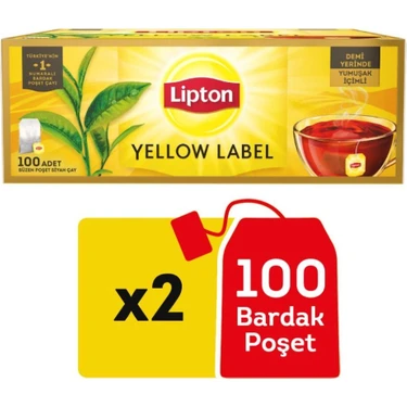 Lipton Yellow Label Bardak Poşet Çay 100'lü 200 Gr x 2