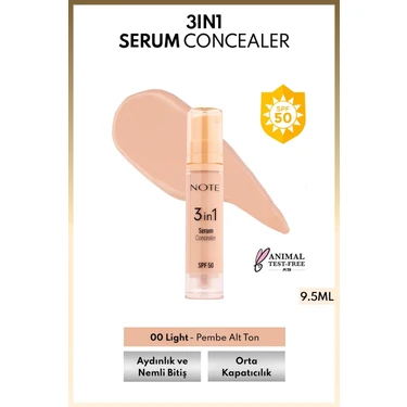 3 In 1 Serum Concealer Spf 50 Nemlendirici Göz Altı Kapatıcısı - 00