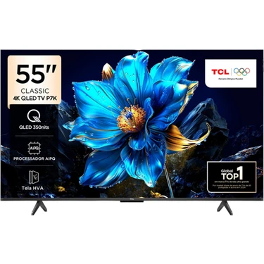 TCL 55P7K 55'' 139 Ekran Uydu Alıcılı 4K Ultra HD QLED Google