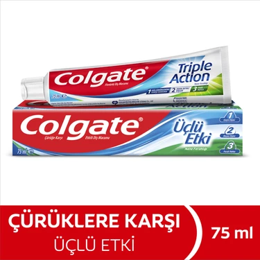 Colgate Üçlü Etki 75 ml Diş Macunu Ferah Nefes ve Beyaz Dişler İçin Güçlü