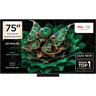 TCL 75C7K 75'' 190 Ekran Uydu Alıcılı 4K Ultra HD MiniLED Google