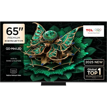 TCL 65C7K 65'' 165 Ekran Uydu Alıcılı 4K Ultra HD MiniLED Google