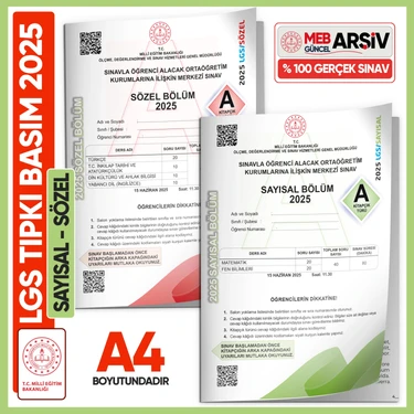 2025 Lgs Meb Birebir Tıpkı Basım Çıkmış Soru Say-Söz Kitapçıkları (Video/pdf Çözümlü Türkiye