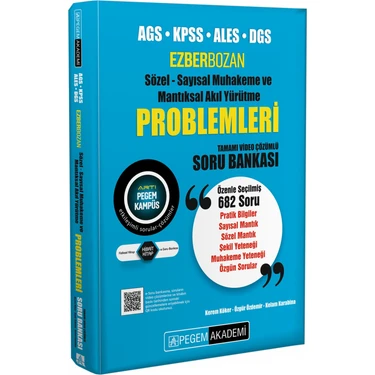 Pegem Akademi Yayıncılık AGS KPSS ALES DGS Ezberbozan Sözel Sayısal Muhakeme ve