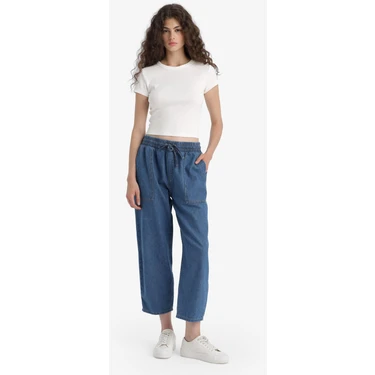 DeFacto Pull On Carrot Fit Yüksek Bel Crop Fit Yumuşak Jean Pantolon