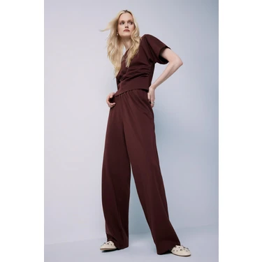 DeFacto %100 Pamuk Wide Leg Basic Geniş Paça Premium Pantolon