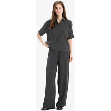 DeFacto Wide Leg Geniş Paça Bürümcük Pantolon