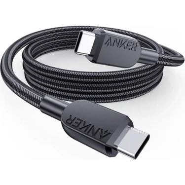 Anker 310 USB-C to USB-C 1m 240w Örgülü Kablo - Hızlı Şarj - Evrensel Uyumluluk - Siyah - A81C5