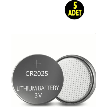 Usin 5 Adet 3 Volt CR2025 Lityum Para Pil Yüksek Kapasiteli DL2025 Kumanda Terazi Düğme
