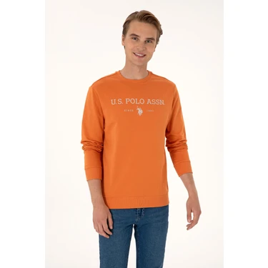 U.S. Polo Assn. Erkek Regular Fit Bisiklet Yaka Bakır İnce Basic Sweatshirt