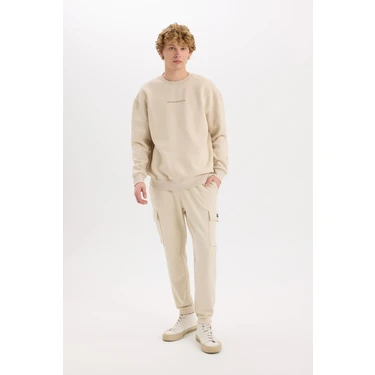 DeFacto Regular Fit Jogger Eşofman Altı Basic Düz Kargo Cepli Lastikli Paça
