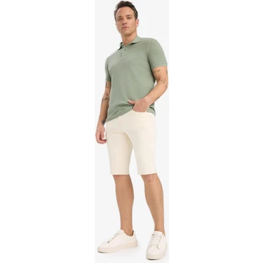 DeFacto Slim Fit Dar Kesim Jean Bermuda Şort