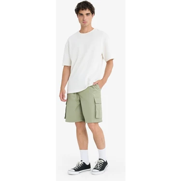 DeFacto Kargo Fit Gabardin Bermuda Şort