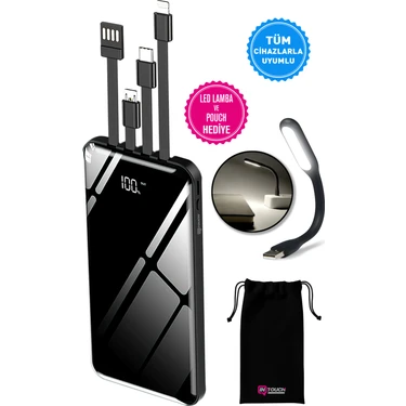 Intouch 10.000 mAh Prime Dijital Göstergeli Dahili Çoklu Kablolu Powerbank