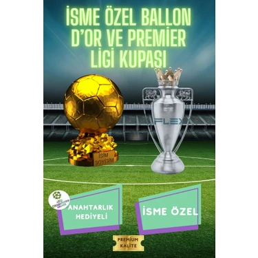Premier League & Ballon D'or 3D Maket (15 Cm) + Hediye Şampiyonlar Ligi
