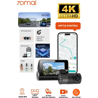 70mai A800s 4k Araç Içi Kamera Rc06 Arka